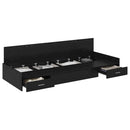 vidaXL Ágykeret fejtámlával fiókkal Fekete tölgy 70 x 190 cm Faanyag