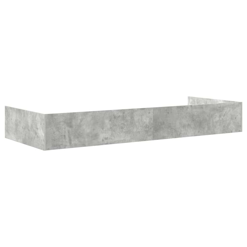 Ágykeret tárolóval fejtámlával Beton Szürke 75 x 190 cm Faanyag