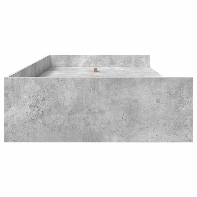 Ágykeret tárolóval fejtámlával Beton Szürke 75 x 190 cm Faanyag