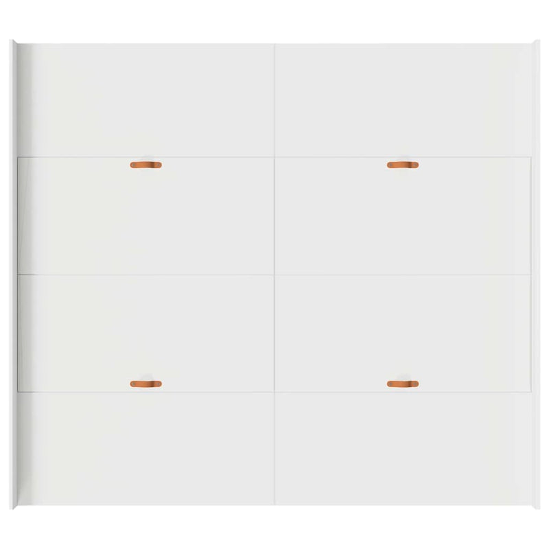 vidaXL Tárolós ágykeret fejtámlával fiókkal Fehér 200 x 200 cm Faanyag