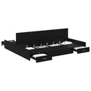 vidaXL Tárolós ágykeret fejtámlával Musta tammi 200 x 200 cm Faanyag