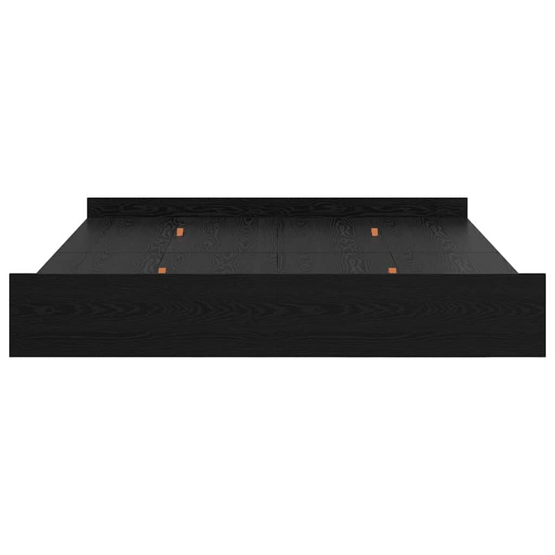 vidaXL Tárolós ágykeret fejtámlával Musta tammi 200 x 200 cm Faanyag