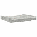 vidaXL Tárolós ágykeret fejtámlával Beton szürke 200 x 200 cm Faanyag