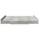 vidaXL Ágykeret tárolóval fiókkal Beton Szürke 200 x 200 cm Szerelt Fa
