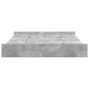 vidaXL Ágykeret tárolóval fiókkal Beton Szürke 200 x 200 cm Szerelt Fa