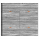 vidaXL Tárolós ágykeret fejtámlával Szürke sonoma 200 x 200 cm Faanyag