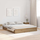 vidaXL Ágykeret tárolóval fiókkal Artisan tölgy 200 x 200 cm Faanyag