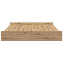 vidaXL Tárolós ágykeret fiókkal kézműves tölgy 200 x 200 cm Faanyag