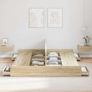 vidaXL Tárolós ágykeret fejtámlával sonoma tölgy 180 x 200 cm Faanyag