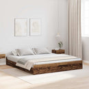 vidaXL Ágykeret tárolóval fejtámlával Öreg fa 180 x 200 cm Faanyag