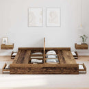 vidaXL Tárolós ágykeret fejtámlával Régi fa 180 x 200 cm Faanyag