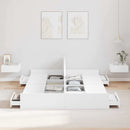 vidaXL Tárolós ágykeret fejtámlával fiókkal Fehér 160 x 200 cm Faanyag