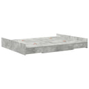 vidaXL Ágykeret tárolóval fiókkal Beton Szürke 160 x 200 cm Szerelt Fa