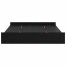 vidaXL Tárolós ágykeret fejtámlával Musta tammi 150 x 200 cm Faanyag