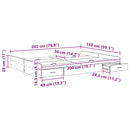 vidaXL Tárolós ágykeret fejtámlával Beton szürke 150 x 200 cm Faanyag
