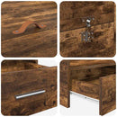 vidaXL Tárolós ágykeret fejtámlával Füstölt tölgy 150 x 200 cm Faanyag