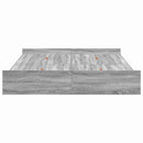 vidaXL Tárolós ágykeret fejtámlával Szürke sonoma 150 x 200 cm Faanyag