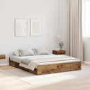 vidaXL Ágykeret tárolóval fejtámlával Öreg fa 150 x 200 cm Faanyag