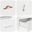 vidaXL Tárolós ágykeret fejtámlával fiókkal Fehér 140 x 200 cm Faanyag