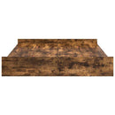 vidaXL Tárolós ágykeret fejtámlával Füstölt tölgy 140 x 200 cm Faanyag