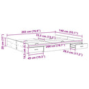 vidaXL Tárolós ágykeret fejtámlával Füstölt tölgy 140 x 200 cm Faanyag