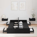 vidaXL Tárolós ágykeret fejtámlával Musta tammi 120 x 200 cm Faanyag