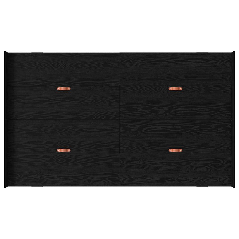 vidaXL Tárolós ágykeret fejtámlával Musta tammi 120 x 200 cm Faanyag