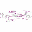 vidaXL Tárolós ágykeret fejtámlával Beton szürke 120 x 200 cm Faanyag