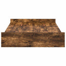 vidaXL Tárolós ágykeret fejtámlával Füstölt tölgy 120 x 200 cm Faanyag