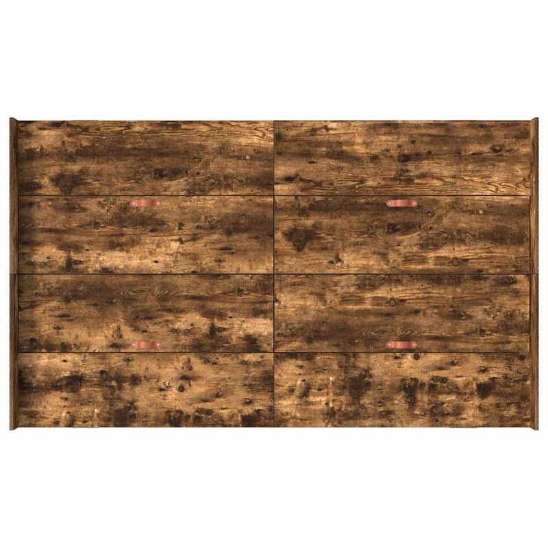 vidaXL Tárolós ágykeret fejtámlával Füstölt tölgy 120 x 200 cm Faanyag