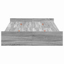 vidaXL Tárolós ágykeret fejtámlával Szürke sonoma 120 x 200 cm Faanyag