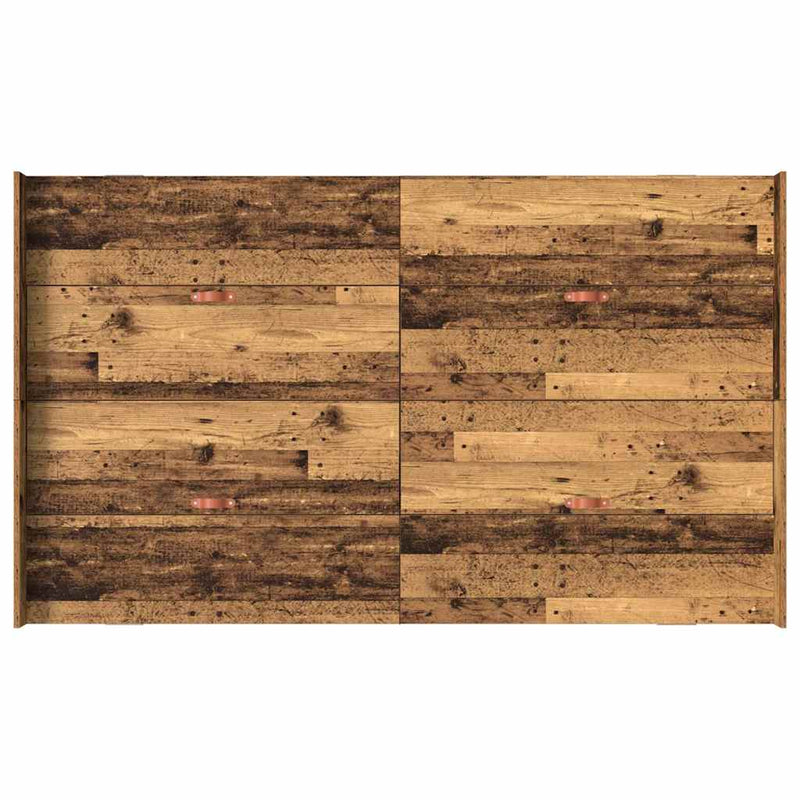 vidaXL Tárolós ágykeret fejtámlával Régi fa 120 x 200 cm Faanyag