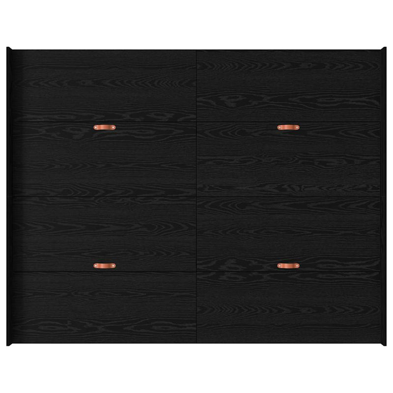 vidaXL Tárolós ágykeret fejtámlával Musta tammi 140 x 190 cm Faanyag