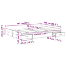 vidaXL Tárolós ágykeret fejtámlával Beton szürke 140 x 190 cm Faanyag