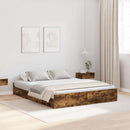 vidaXL Ágykeret tárolóval fiókkal Füstölt tölgy 140 x 190 cm Faanyag