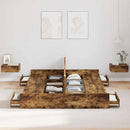 vidaXL Tárolós ágykeret fejtámlával Füstölt tölgy 140 x 190 cm Faanyag