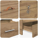 vidaXL Tárolós ágykeret fiókkal kézműves tölgy 140 x 190 cm Faanyag