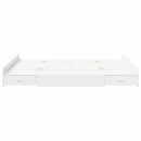 vidaXL Tárolós ágykeret fejtámlával fiókkal Fehér 135 x 190 cm Faanyag