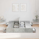 vidaXL Ágykeret tárolóval fiókkal Beton Szürke 135 x 190 cm Faanyag