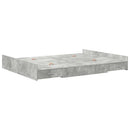 vidaXL Ágykeret tárolóval fiókkal Beton Szürke 135 x 190 cm Faanyag