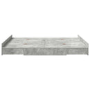 vidaXL Ágykeret tárolóval fiókkal Beton Szürke 135 x 190 cm Faanyag