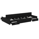 vidaXL Tárolós ágykeret fejtámlával Musta tammi 120 x 190 cm Faanyag