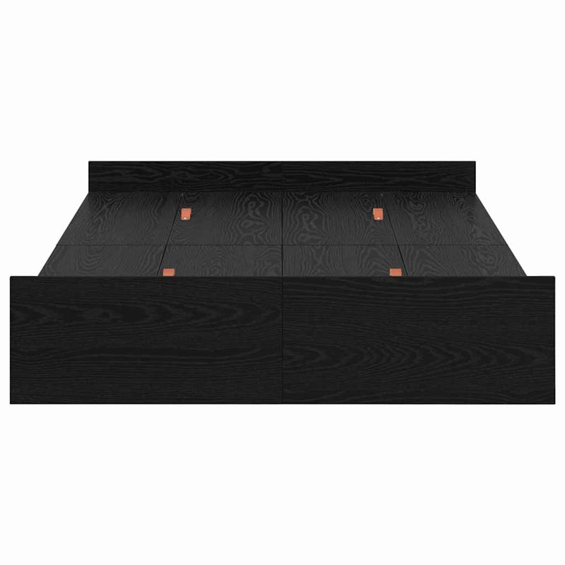 vidaXL Tárolós ágykeret fejtámlával Musta tammi 120 x 190 cm Faanyag