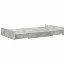 vidaXL Ágykeret tárolóval fiókkal Beton Szürke 120 x 190 cm Szerelt Fa