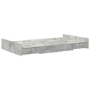 vidaXL Ágykeret tárolóval fiókkal Beton Szürke 120 x 190 cm Szerelt Fa