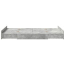 vidaXL Ágykeret tárolóval fiókkal Beton Szürke 120 x 190 cm Szerelt Fa