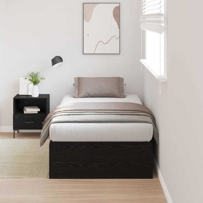 vidaXL Ágykeret tárolóval Musta tammi 80 x 200 cm Faanyag