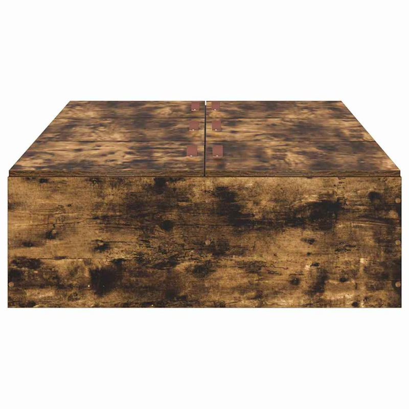 vidaXL Ágykeret tárolóval Füstölt tölgy 80 x 200 cm Faanyag