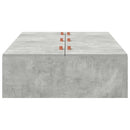 vidaXL Ágykeret tárolóval ajtóval Beton Szürke 90 x 200 cm Szerelt Fa
