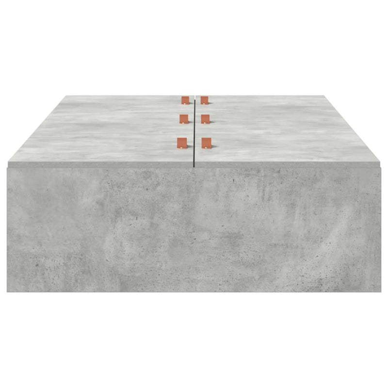 vidaXL Ágykeret tárolóval Beton szürke 90 x 200 cm Faanyag